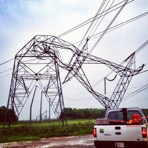 Twisted electrical tower (Oklahoma City, OK)